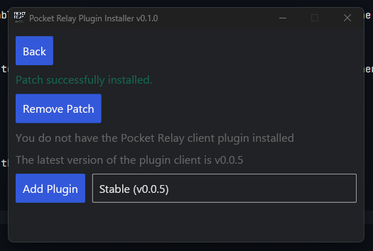 Patch successfully installed