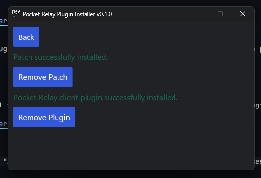 Patch successfully installed